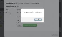 Why am I seeing 'insufficient funds'?